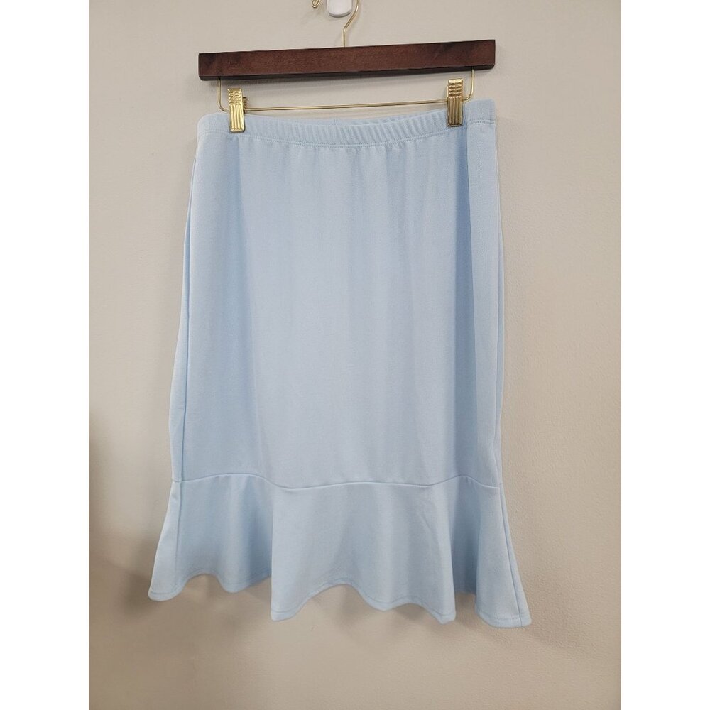 Light Blue AIME Womens Ruffle Hem Skirt 1XL